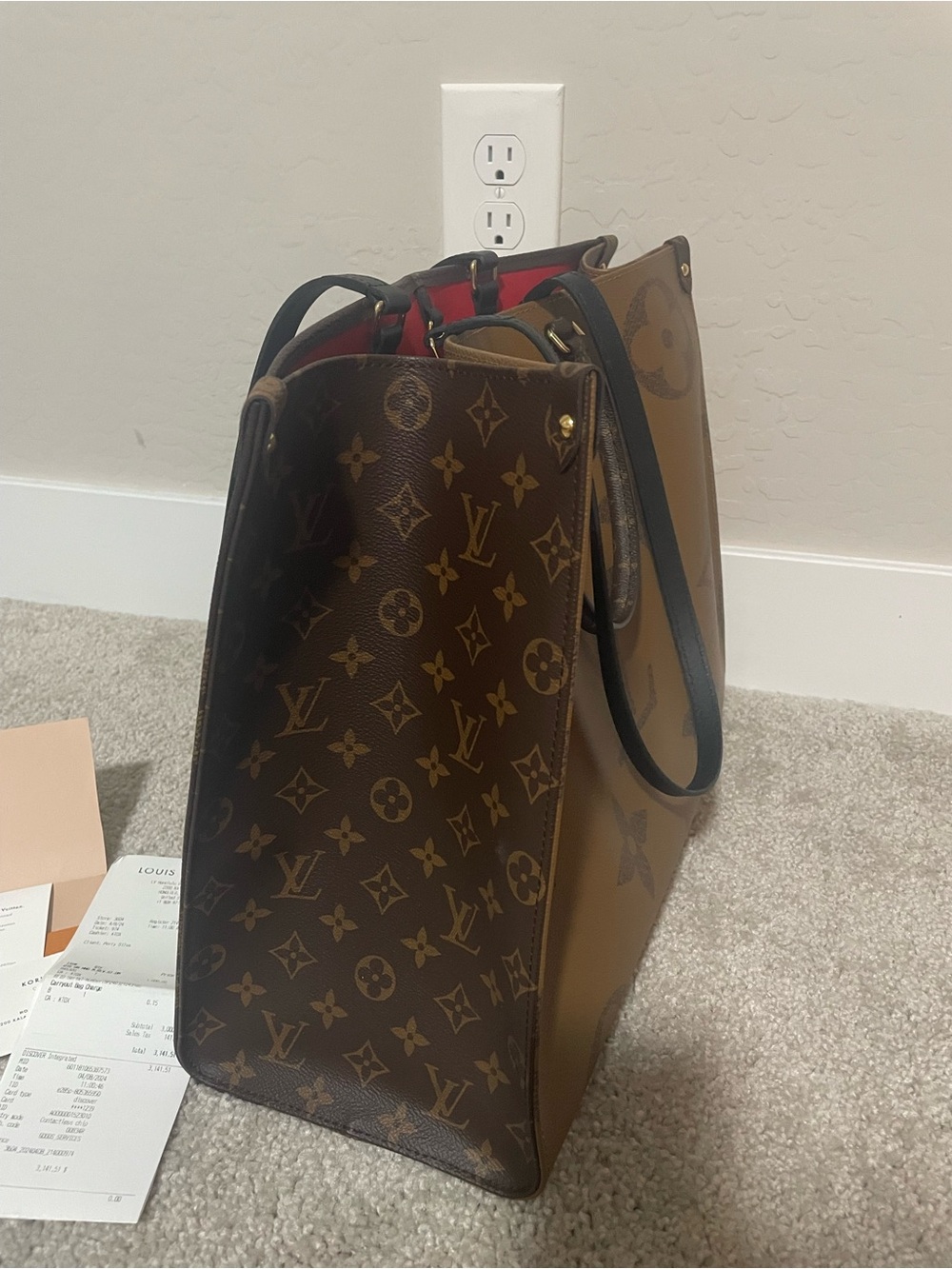Louis Vuitton Monogram Canvas Tote with Black Straps - Picture 6 of 12